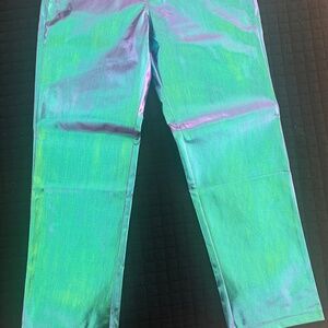 Amy Lynn metallic faux leather jeans